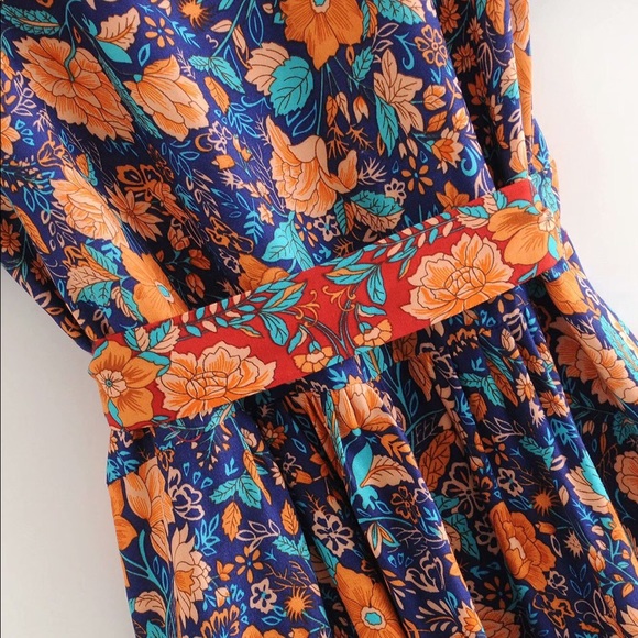 Boho Chic Vintage Floral Wrap Dress🎉RESTOCKED🎉 - Picture 5 of 16
